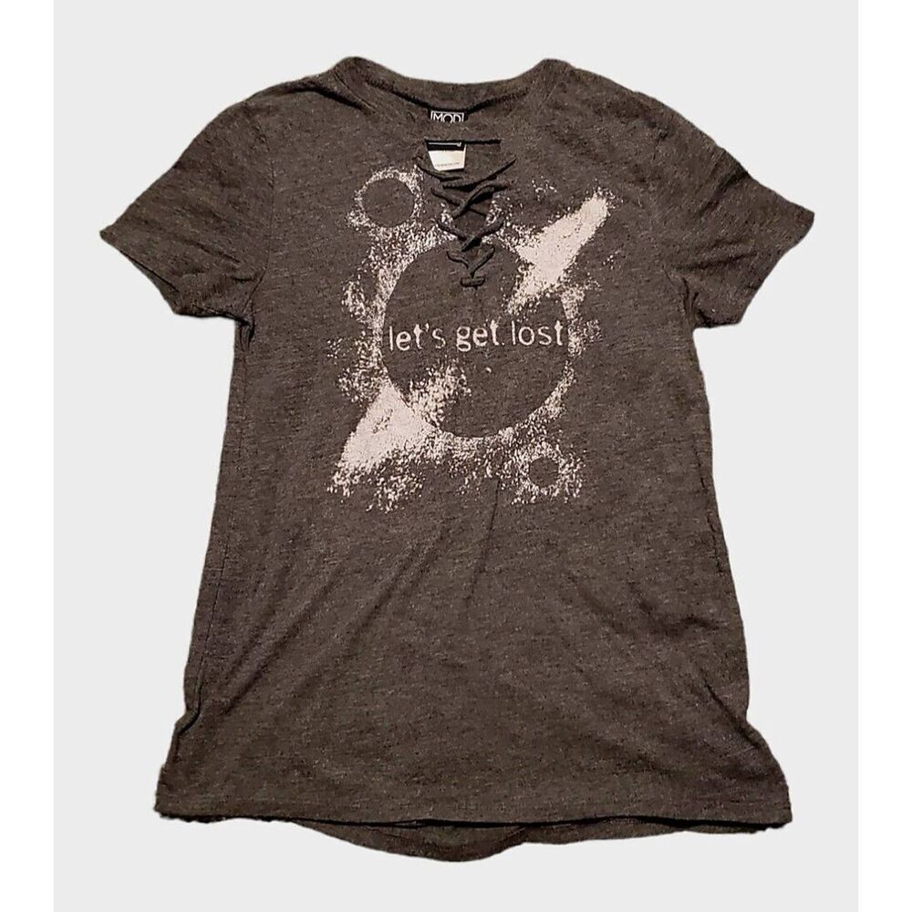 Modern Lux Women's Tee XS "Let's Get Lost" Gray
